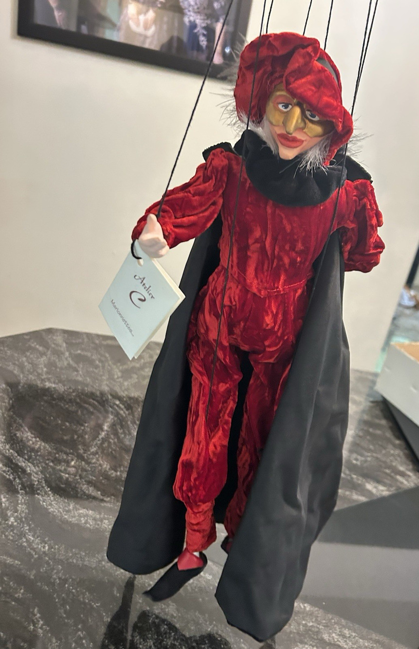 VINTAGE Handcrafted “MARIONETTE” PUPPET Commedia dell' Arte 18” Composite